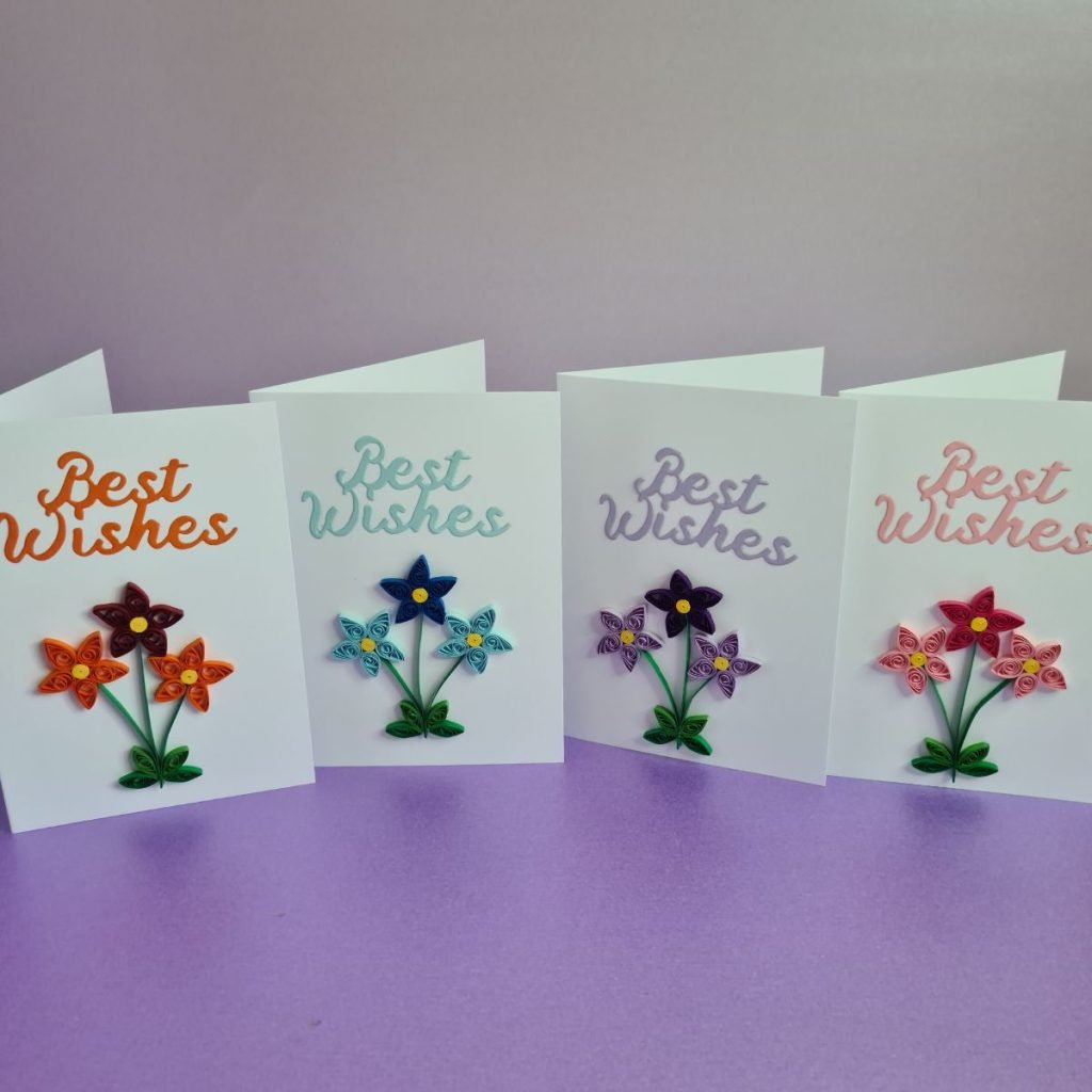 Best Wishes Card 3 Flowers Group