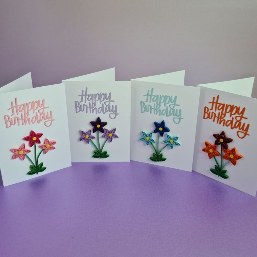 Happy Birthday Card 3 Flowers Group