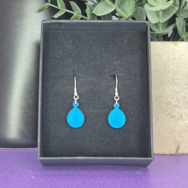 Quilled Turquoise Teardrop Earrings