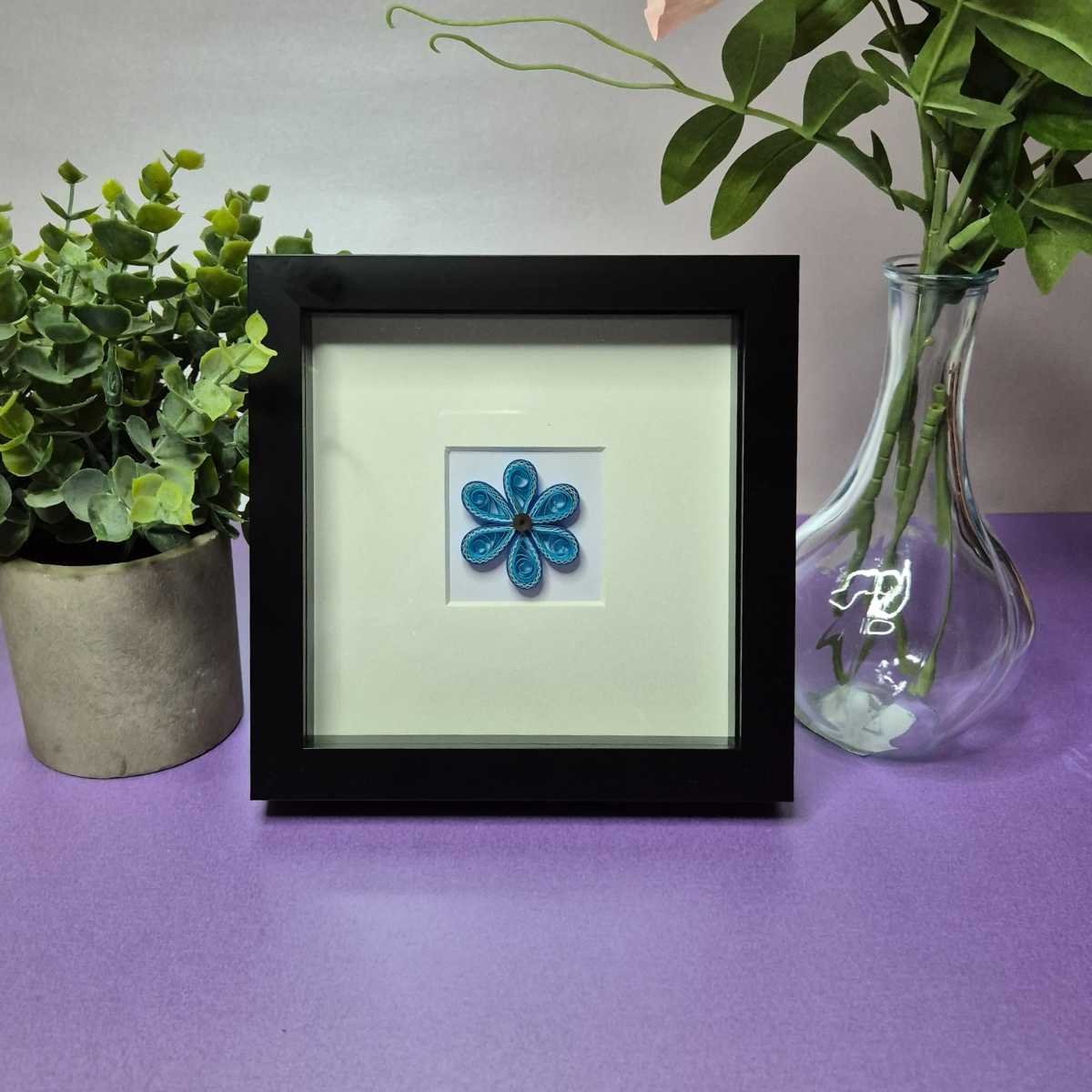Quilled Small Blue Flower Picture 01