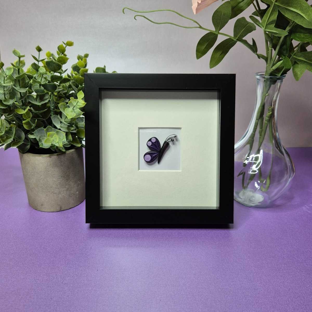 Quilled Small Purple Butterfly Picture 01