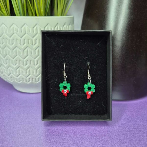 Quilled Xmas Wreath Earrings